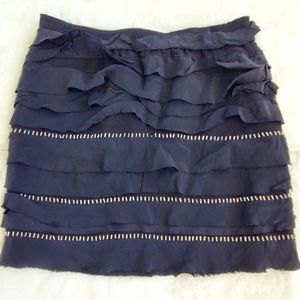 BCBGMaxazria 100% Silk skirt metal decoration XS